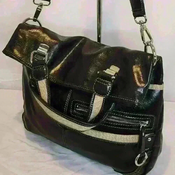 NINE WEST BLACK AMD CREAM SHIULDER  BAG - Picture 2 of 8